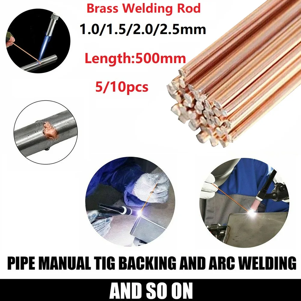 5/10pcs 1/1.5/2/2.5mm Phosphor Copper Welding Rod Soldering Wire For Air Conditioner Refrigerator Copper Pipe Welding Tools