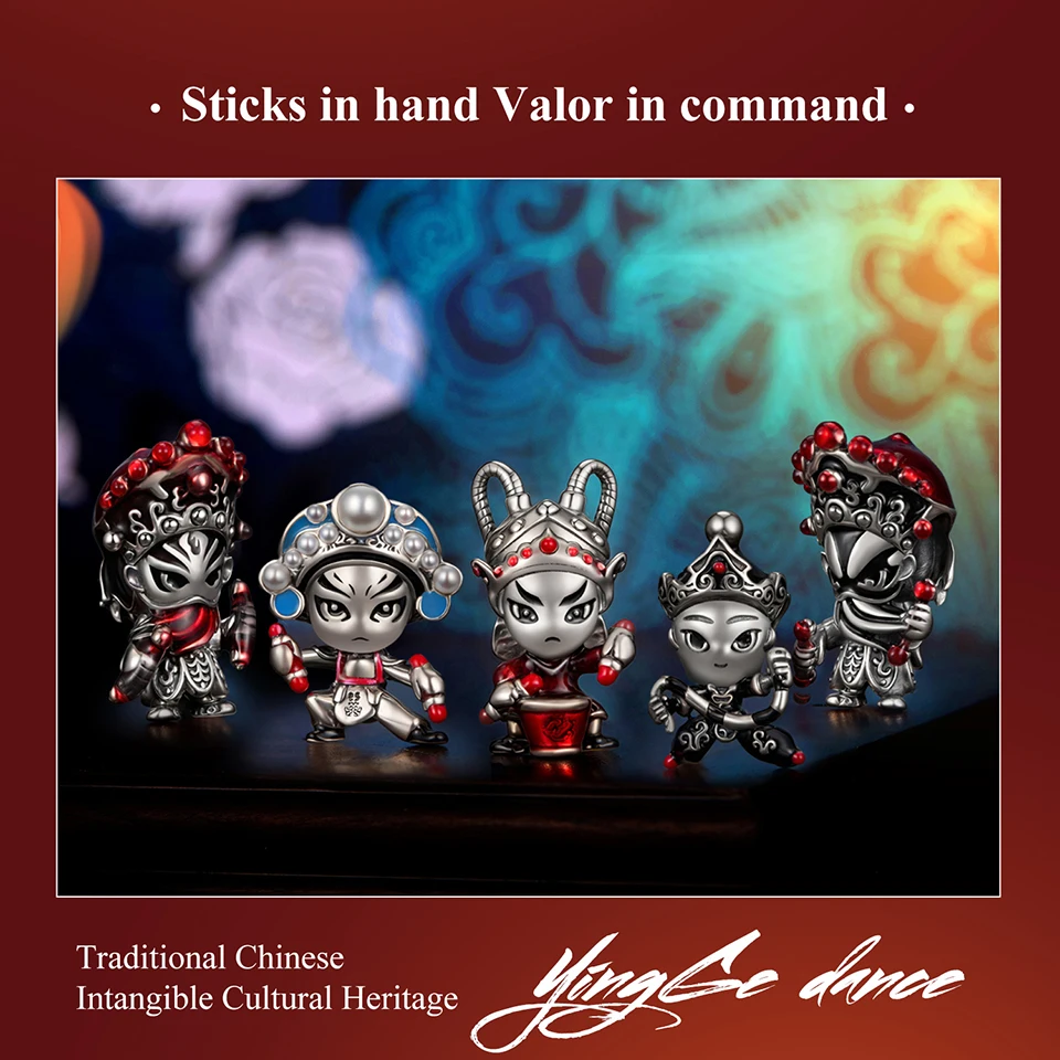 WOSTU هدية السنة الجديدة S925 الفضة سحر الخرزة المعلقات شخصية الأوبرا التقليدية لسوار قلادة مجوهرات جعل لين تشونغ