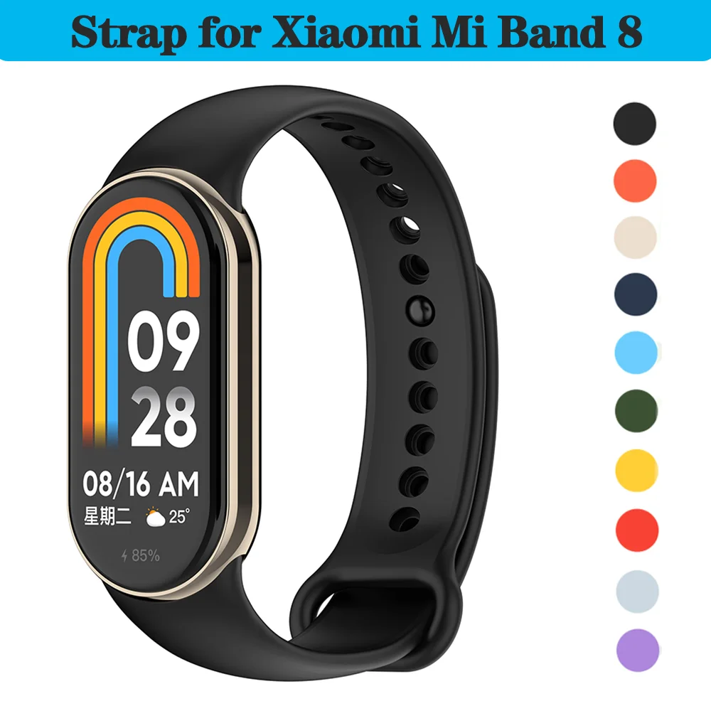 Silicone Strap for Xiaomi Mi Band 10 Sport Strap Wristband Replacement Bracelet for Mi Band 9 8 Smart Band Correa Accessories