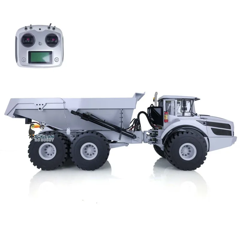 XDRC 1/14 Scale A40G Metal Hydraulic RC Articulated Truck 6x6 Dumper Simulation Full Sound Light Radio Motor Tipper Model Toys