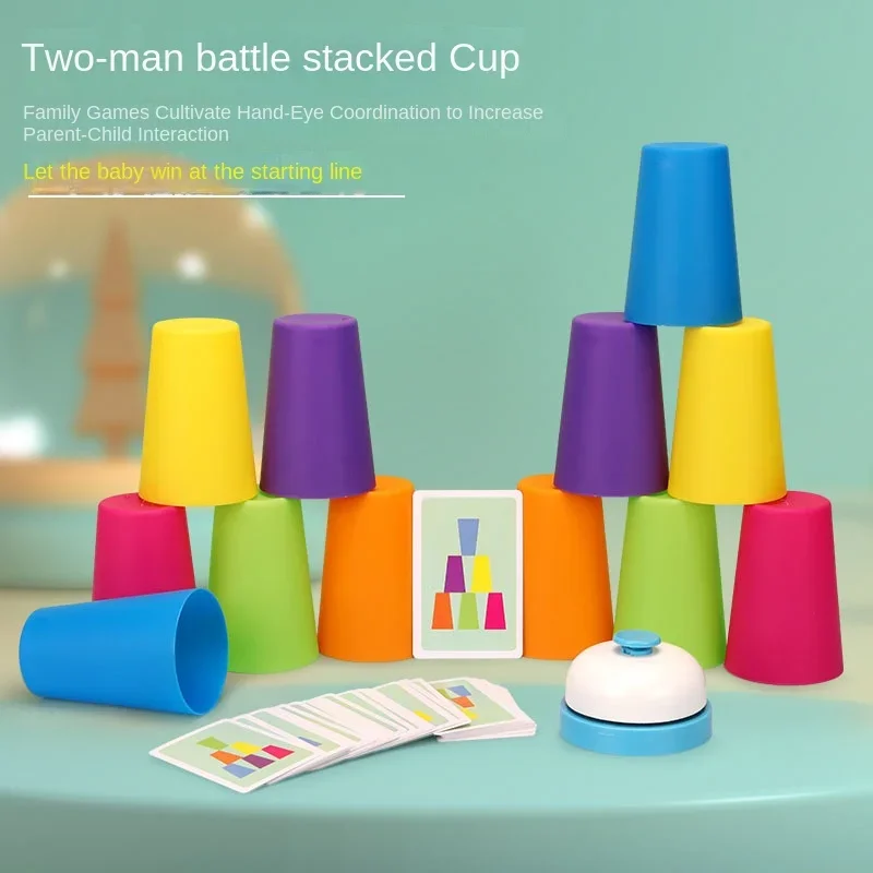 Party Game Toys Family Indoor Stack Cup Battle Table Game Color Cognition Logic Training Classic Game Kids Speed Training Toys