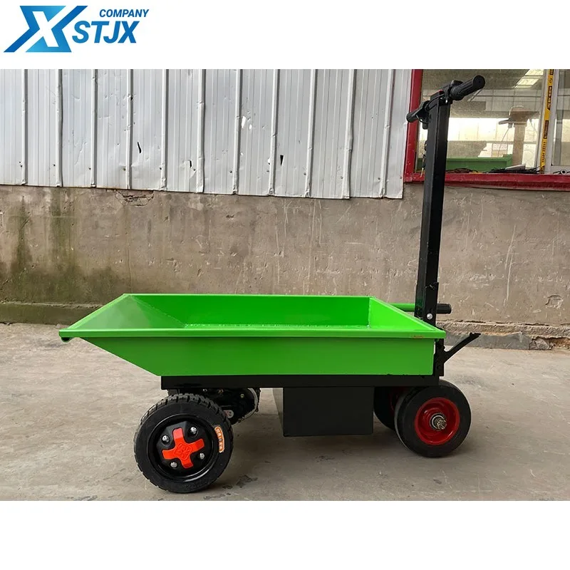 Small portable electric folding flat-panel tile handling trolley