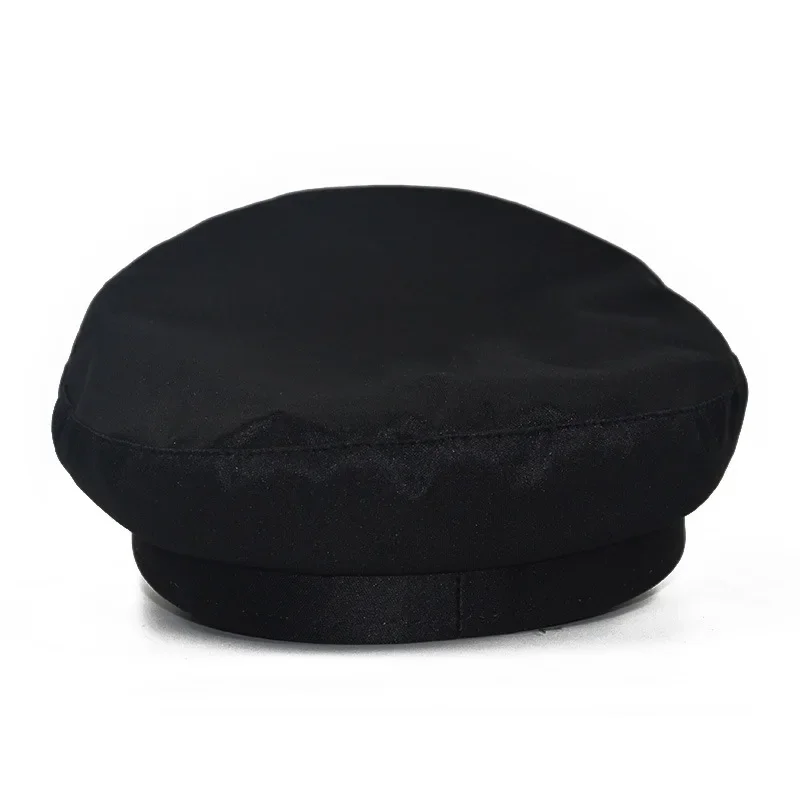 Fashion Women Men Hat Spring Autumn Sailor Hats Black Ladies Beret Caps Flat Top Captain Cap Travel Octagonal Hat Boina mujer