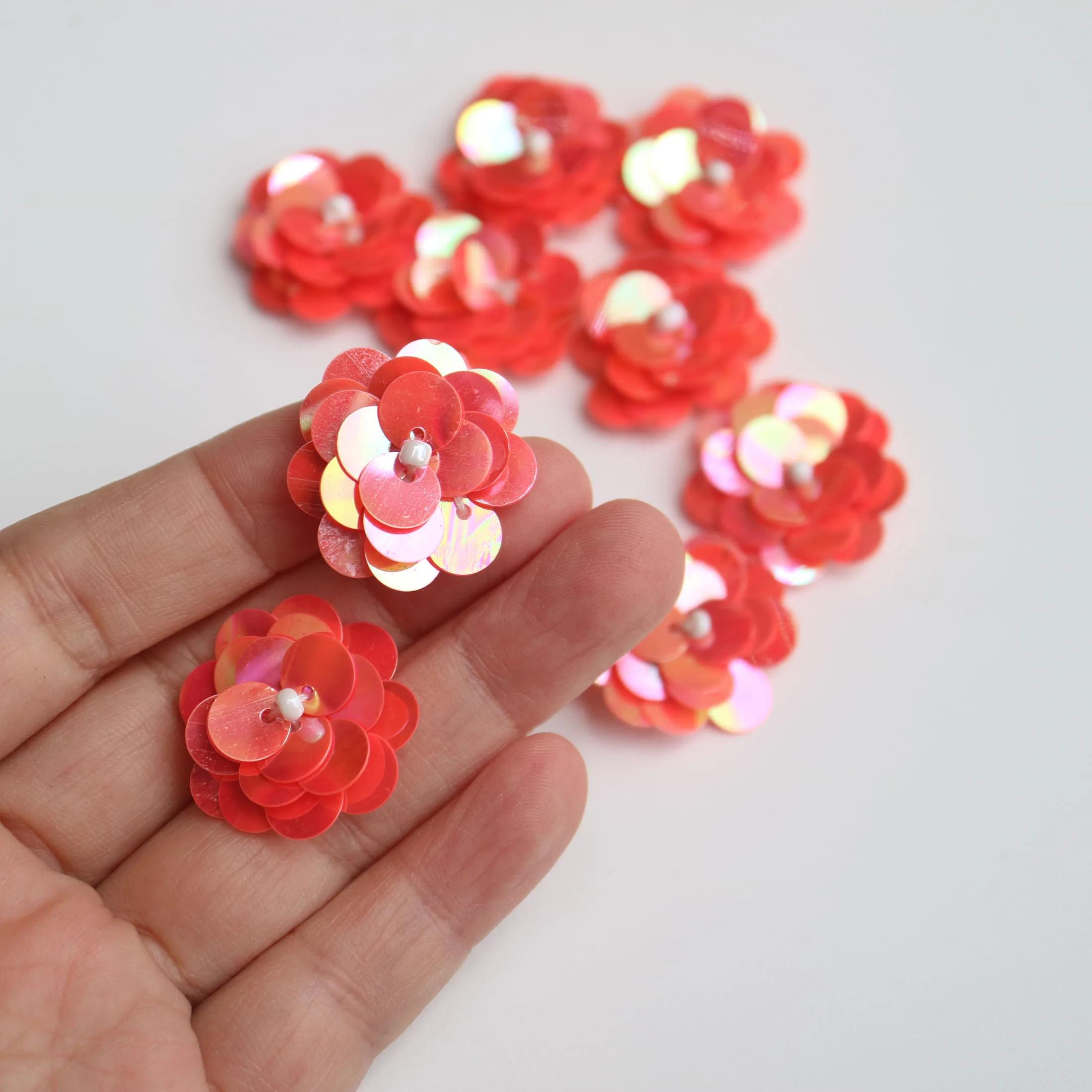 10 Stück/Set Blumen-Perlen-Applikationen für Kleidung DIY Strass-Pailletten Aufnähbare Stickerei-Applikationen Parche Ropa – Detail 18