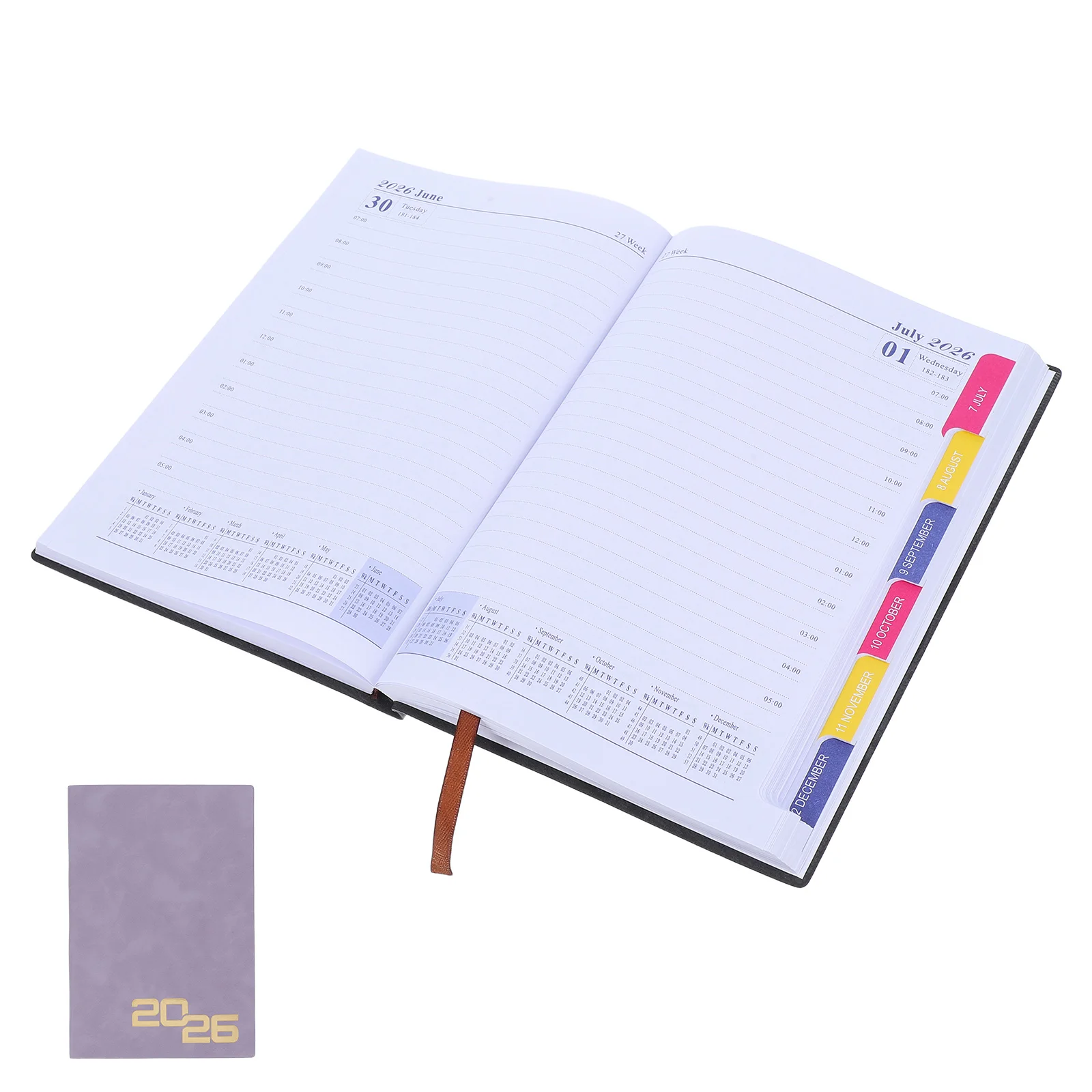 2026 Schedule Planner Daily Journal Notebook Pink Appointment Work Monthly Weekly Time Management Portable Faux Cover