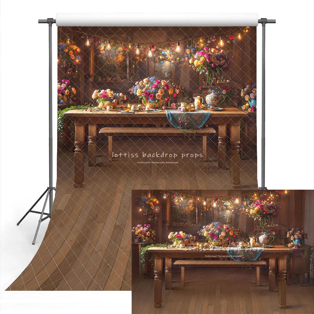 

Spring Homegrown Gathering Photography Props Child Adult Photocall Decors Kids Baby Photo Garden Floral House Backgrounds
