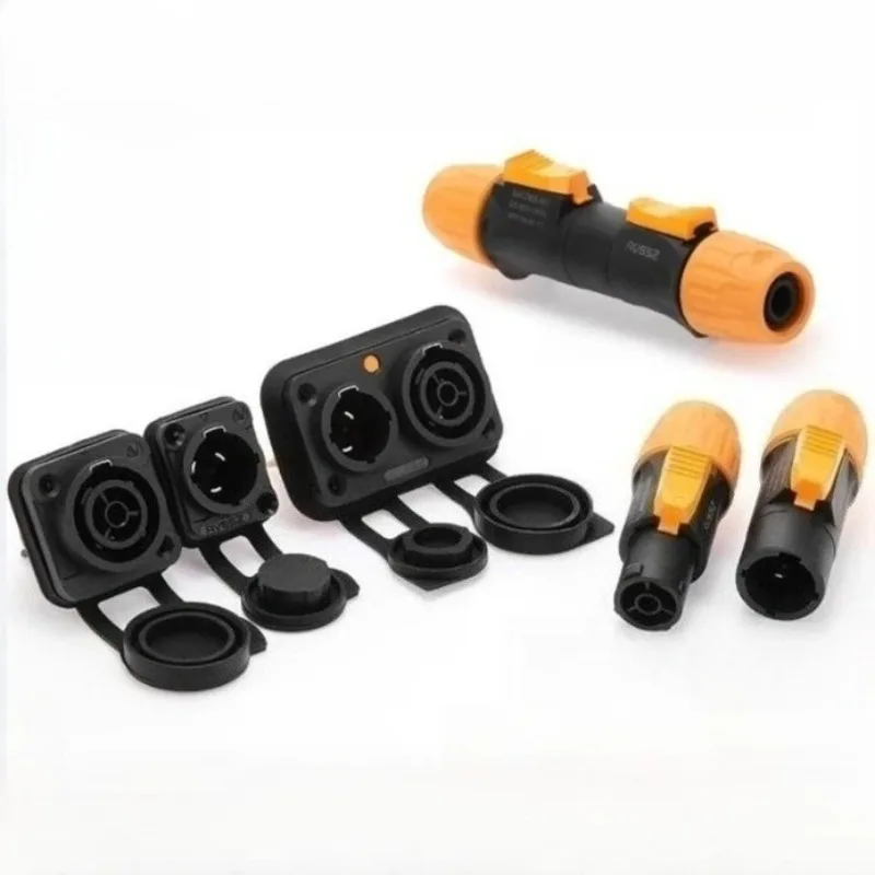 16A  Aviation Plug Socket Power Input Output Adapter IP65 For Industrial Control LED Screen Light Audio Signal