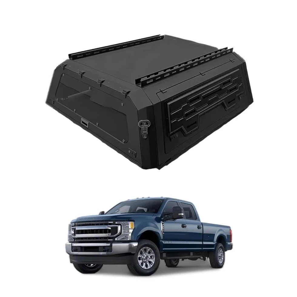 

4x4 Offroad Waterproof Aluminum Hard Top Canopy Pickup Truck Topper Camper Side Steps for F-250 6.8ft 2020