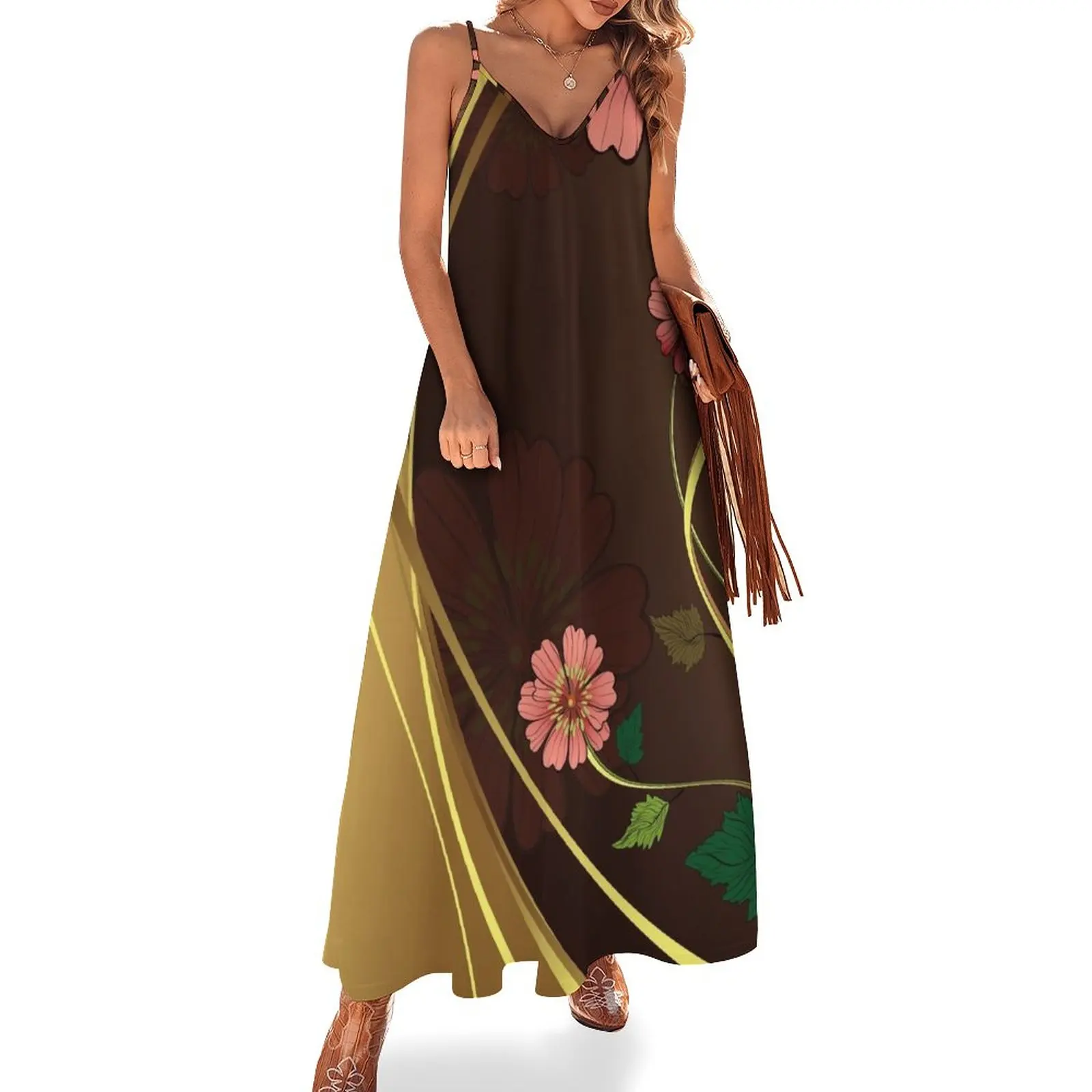 

Elegant Asian-Inspired Floral 1 Sleeveless Dress Summer women's clothing Woman dresses summer dress women 2023