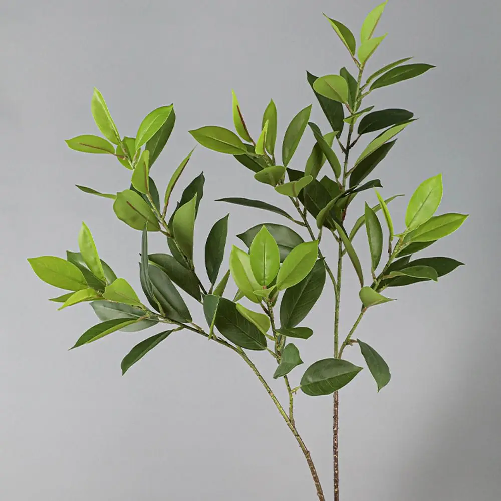 Ramas Artificiales Grandes de Fagraea, Ilex Chinensis Artificial Hecho a Mano con Tacto Real, Ramas de Pachira Elegantes y Realistas para Decoración de Bodas