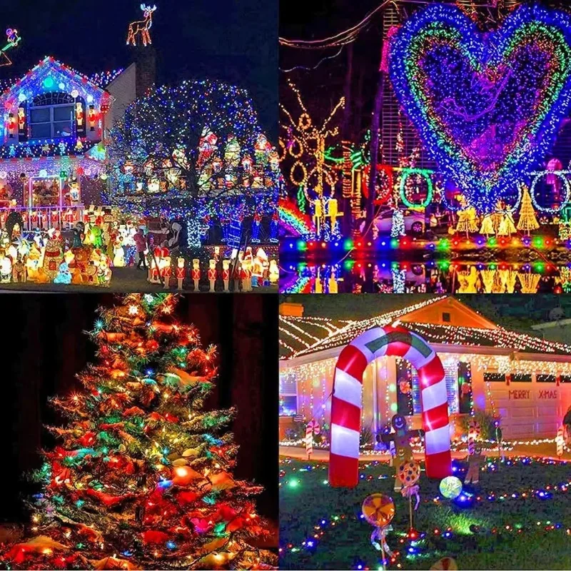 8 Modes Solar String Lights Outdoor Waterproof Fairy Lights Home Gardens Wedding Party Christmas Tree Decorations Solar Powered