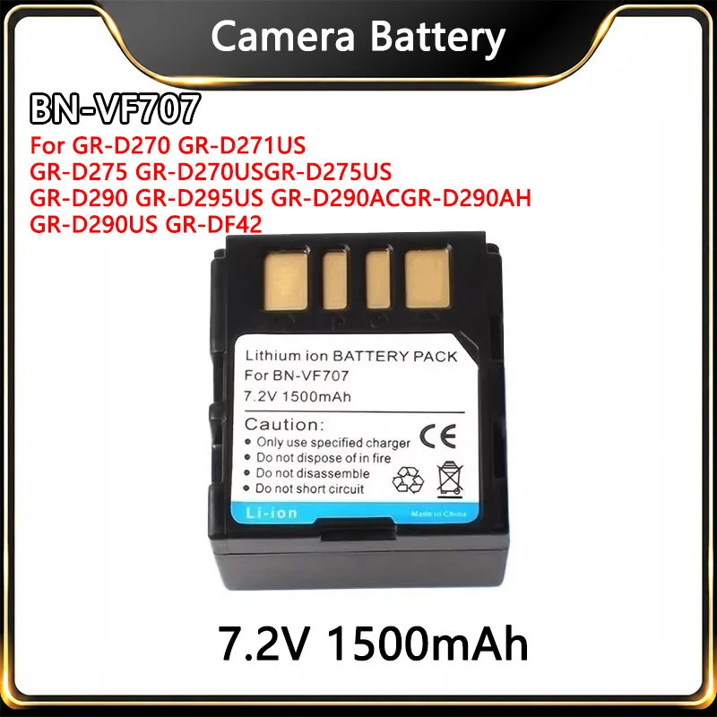 New Camera Battery BN-VF707 1500mAh For GR-D270 GR-D271US GR-D275US GR-D290 GR-D295US GR-D290AC GR-D290AH GR-D290US GR-DF420
