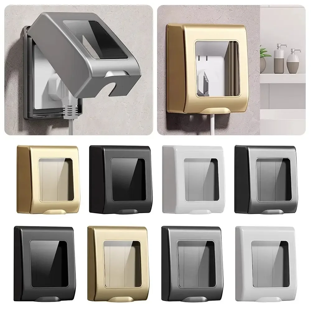 

86 Type Switch Protective Cover Waterproof Self-Adhesive Socket Protector Splash-Proof Transparent Electric Plug Cover for Home
