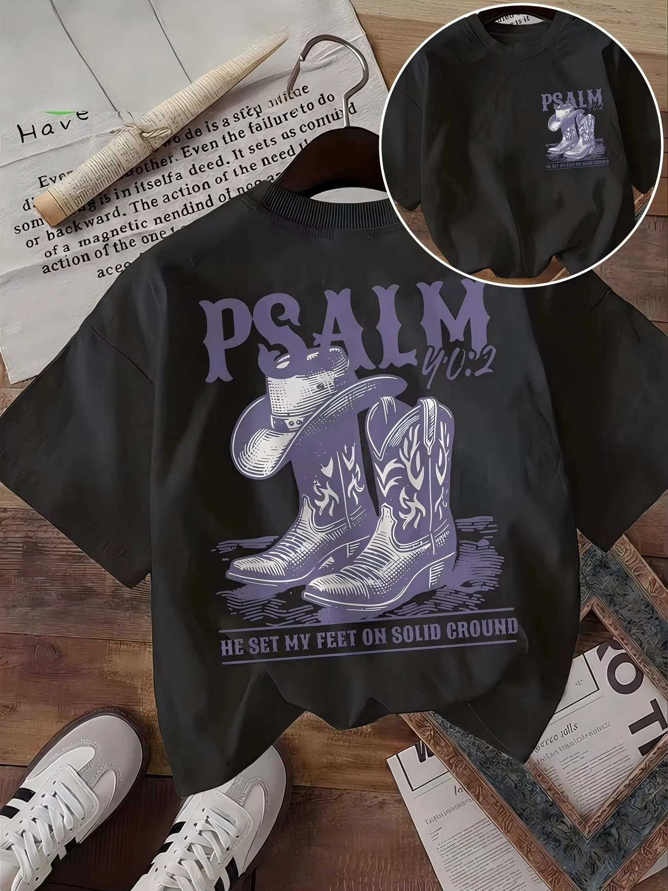 2026 Men Vintage Western Cowboy Boots Graphic T‑Shirt Casual Loose Short Sleeve Tee Retro Country Streetwear Tops For Male