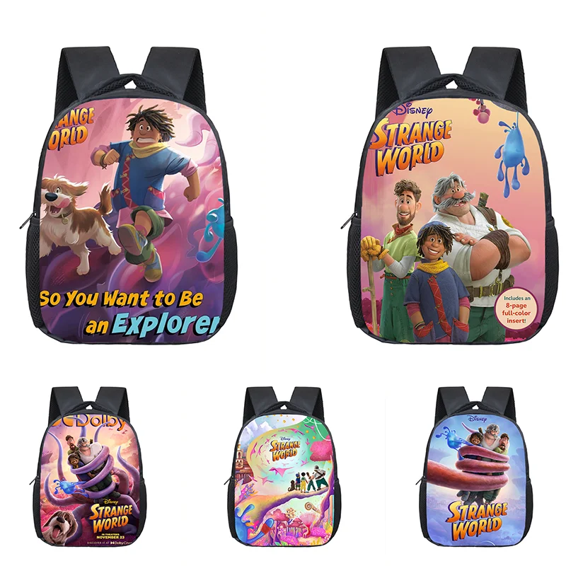 

12 inch Strange World Kindergarten School Bag Cartoon Girl Boy Student Primary School Bookbag Waterproof Backpack Mochila