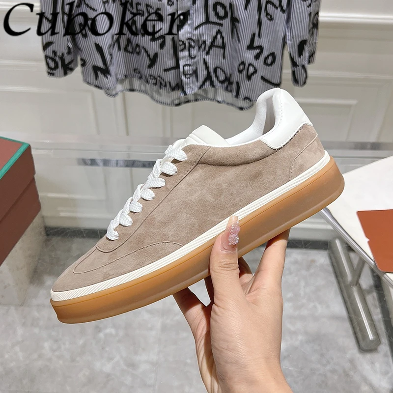 2024 Spring Hot Sale Lace Up Casual Sneakers Women&Men Real Leather Flat Shoes Unisex Comfort Walking Running Couple Shoes Mujer