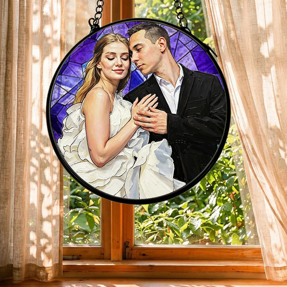 1 pc Personalized Rainbow sun catcher with chain For Anniversaries Girlfriend/Boyfriend's Birthday,Family,Your Lover,Dining Room view 5