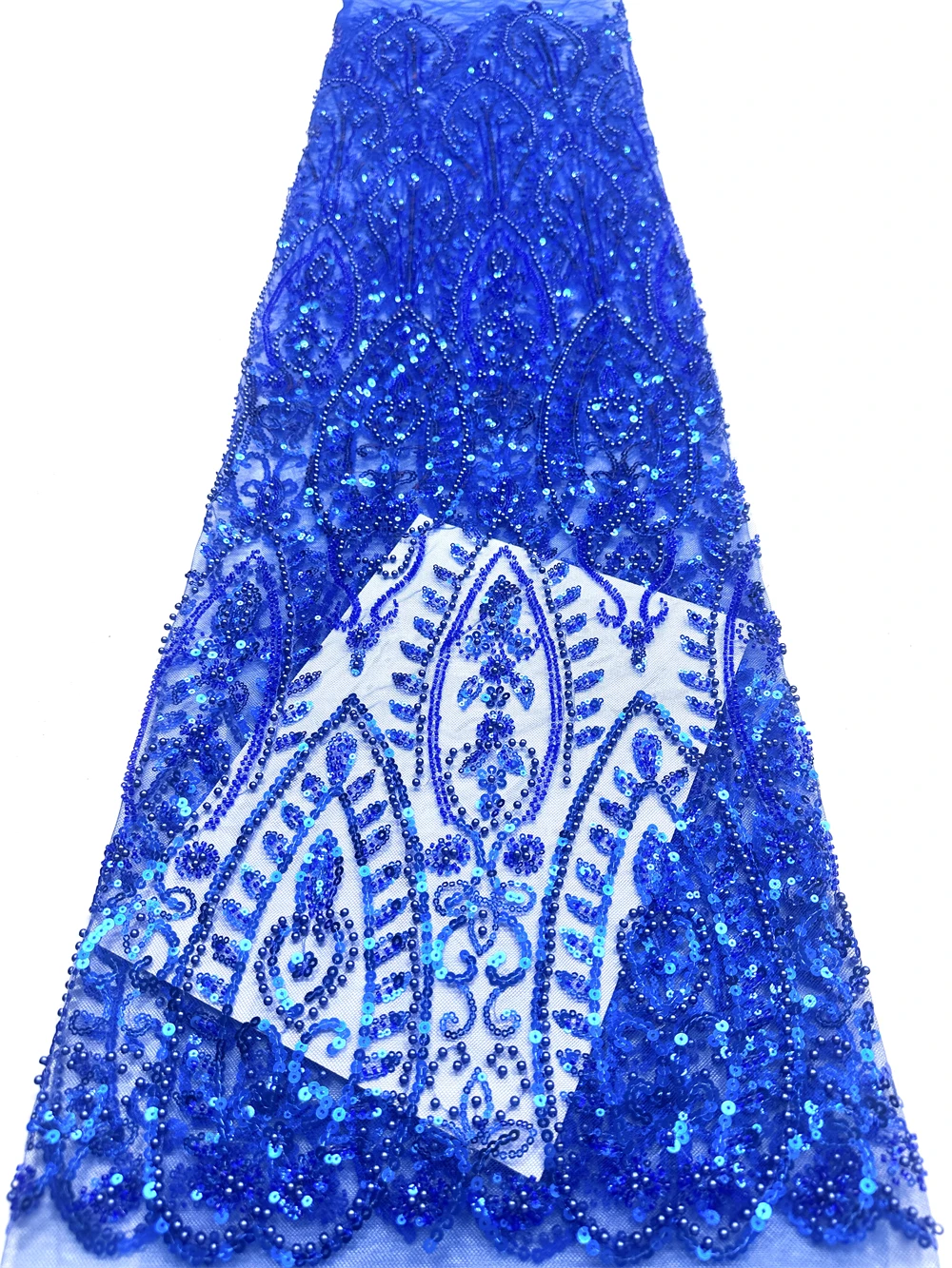 

Nigerian Beaded Embroidery Lace High Quality French Net Sequins Tulle African Lace Fabric for Luxury Wedding Party Women Sewing