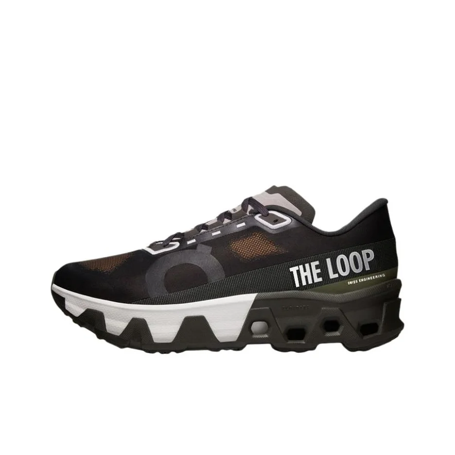 PLEASURES X On Cloudmonster Hyper Running Shoes Women's Low Top Black Brown 3WF10403328