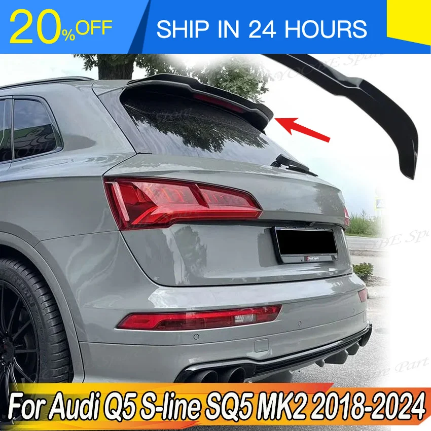 New Spoiler for Audi Q5 S-line SQ5 MK2 2018-2024 Rear Trunk Wing Exterior Aero Styling Accessories Bumper Lip Maxton Style