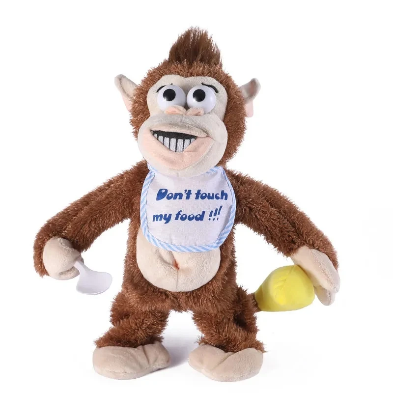 Electric Plush Toys Orangutan Monkey Doll Dont Touch My Food Kids Birthday Creative Gifts Stuffed Dolls for Kids