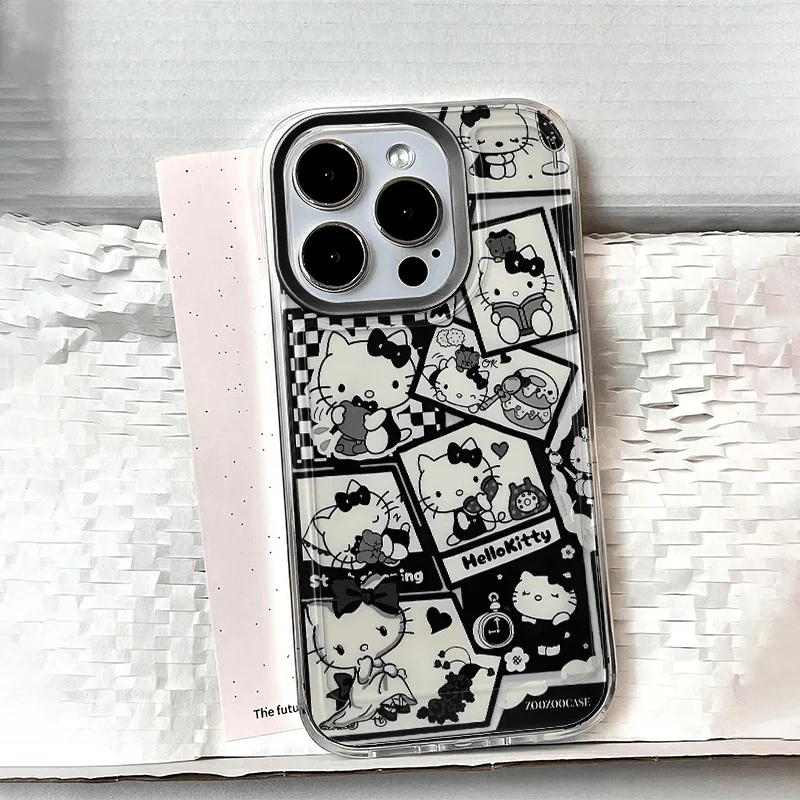 Cute Hello Kittys IPhone 16Plus Case Cartoon Anime Simple Anti Drop 7P 11 13 14 TPU Transparent IPhone Cases Cartoon Accessories