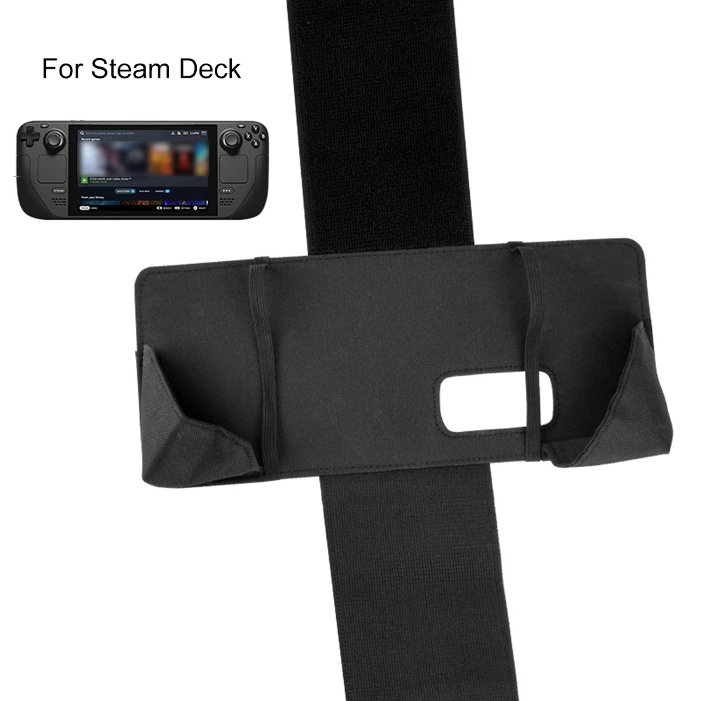 For Steam Deck Game Console Holder with Fixing Strap Car Back Seat Console Rack Nylon Headrest Holder Gaming Accessories 3