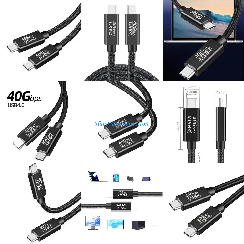 

H37F Type C USB4 Cable 8K Display, Fast Charging & Data Line Durable Aluminum Alloy, Nylon Braided Cord 240W48V5A