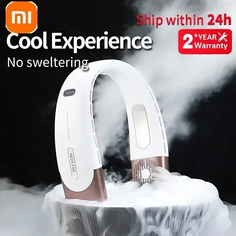 Xiaomi-ventilador de cuello colgante 2025, aire acondicionado portátil de 6000mah, Enfriador de aire recargable por USB tipo C, eléctrico de 5 velocidades para verano