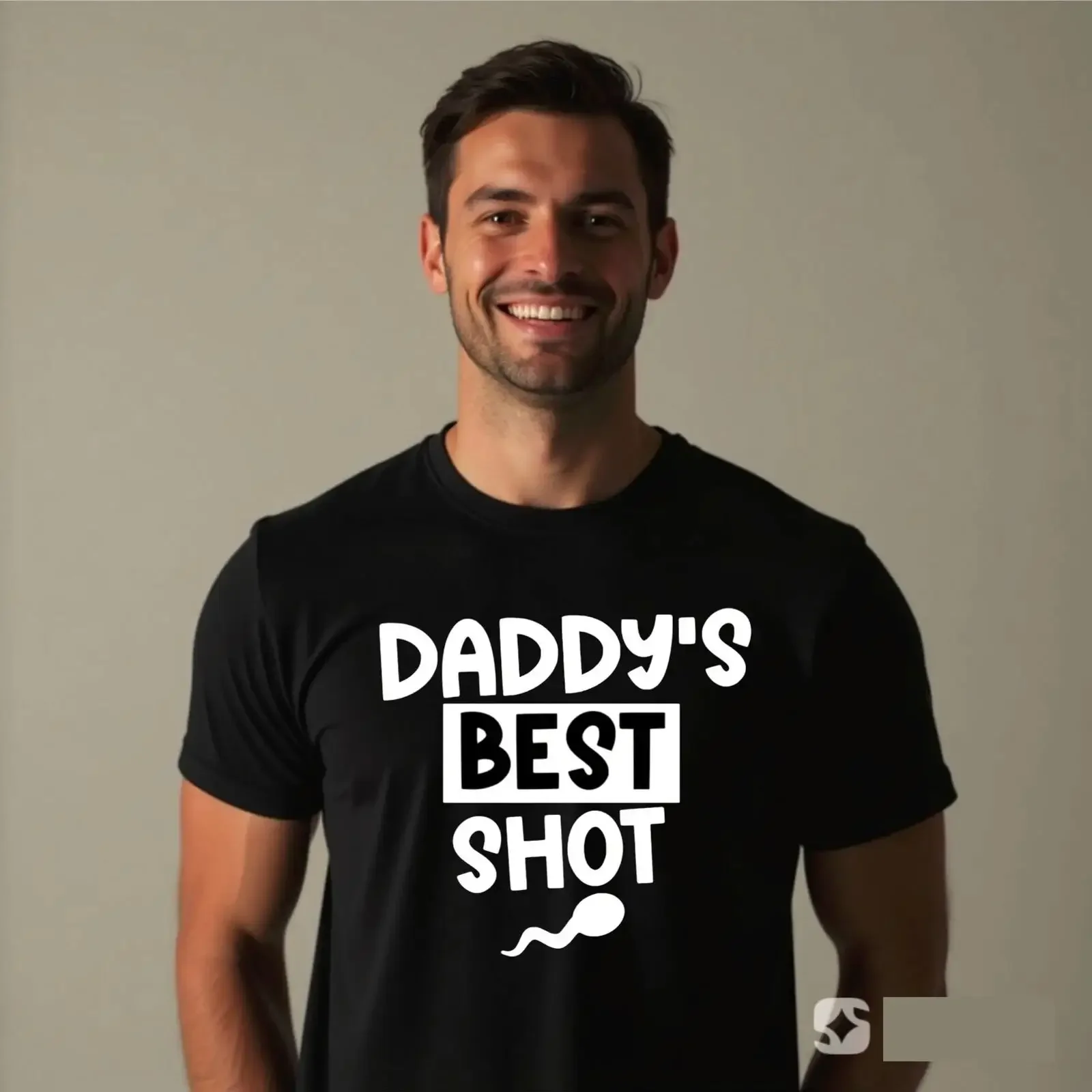 Daddy's Best Shot Herren T Shirt lustig Spruch Witz Retro Geschenke Party Geburtstag Top vintage Washed Slightly homme Casual