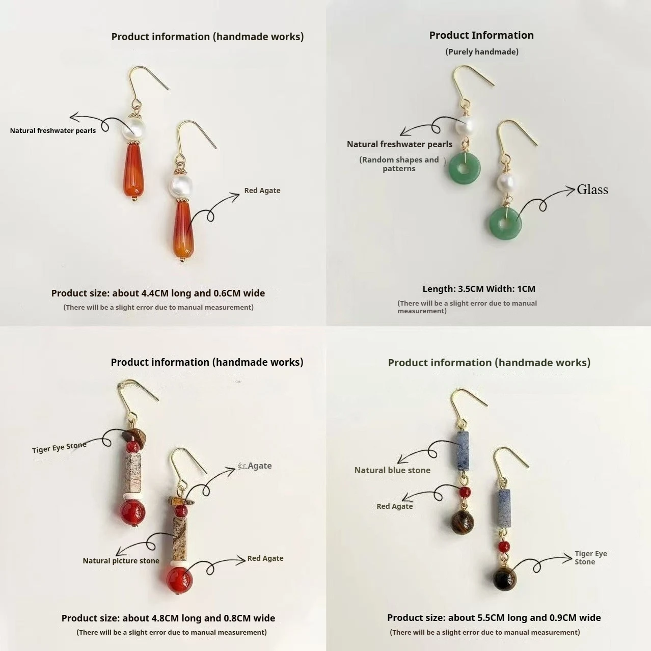 Traditional Chinese Style Handcrafted Stud Earrings for Women Natural Stone Pearl Luxury Jewelry Retro Design Gift Hanfu Earring