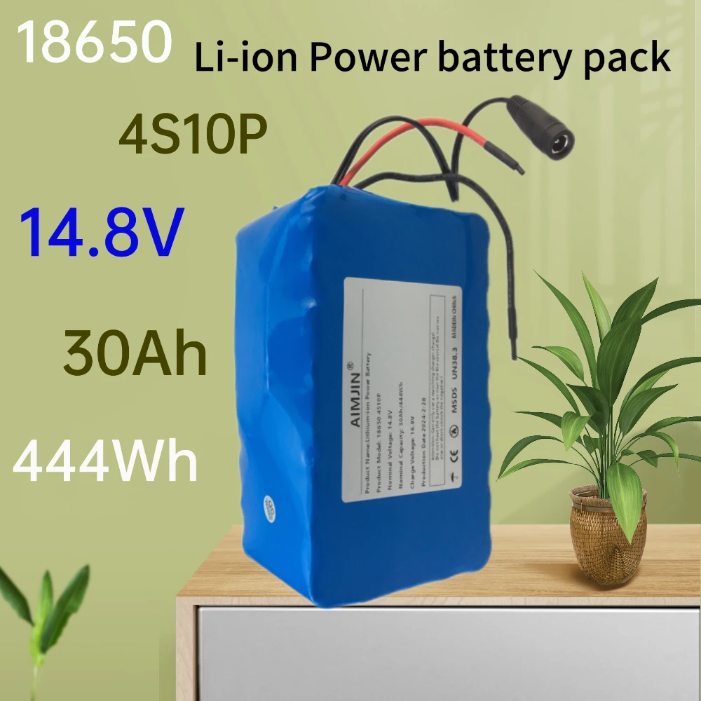 

4S10P 14.8V 30Ah 18650 Li-ion Battery Pack with 5A BMS for Night Fishing Lamp Heater Miner's Lamp Amplifier Etc + Charger