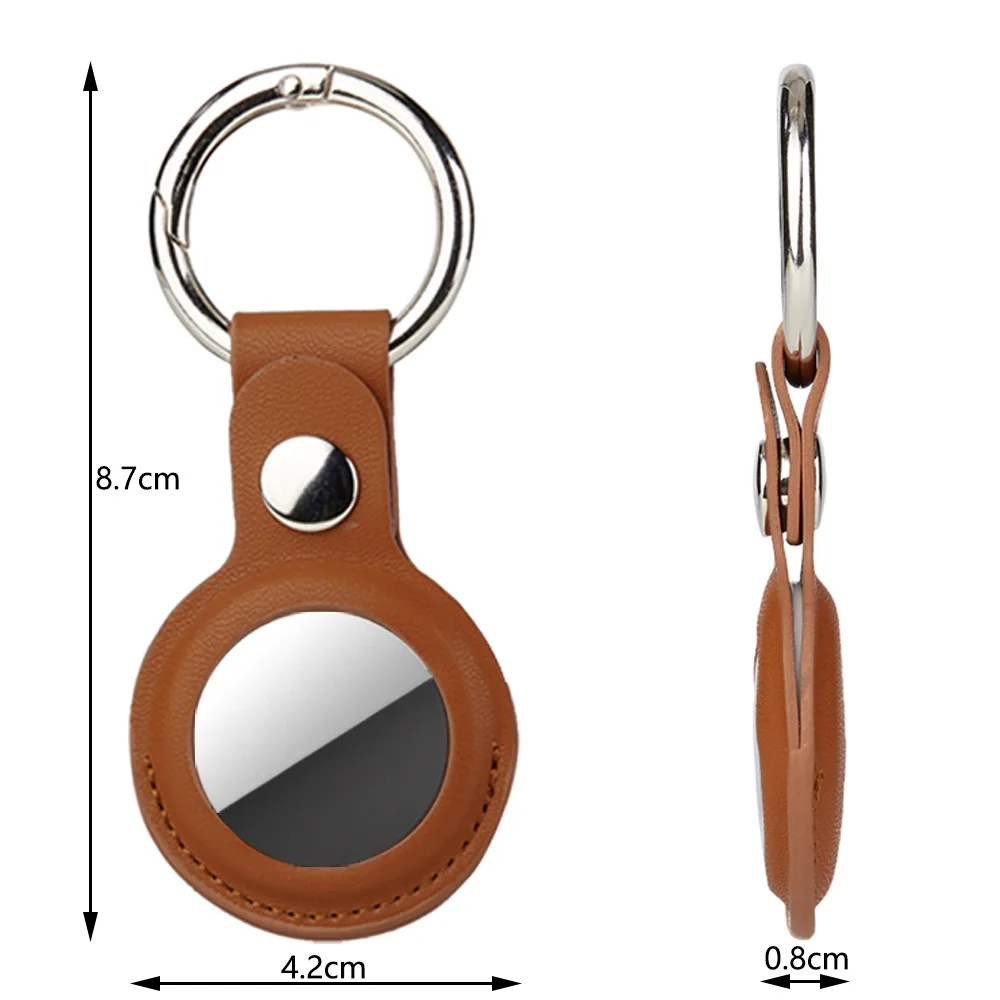 PU Leather For Apple Airtags Keychain Protective For Airtag Tracker Locator Device Anti-lost Ring Holder air tag Case llavero