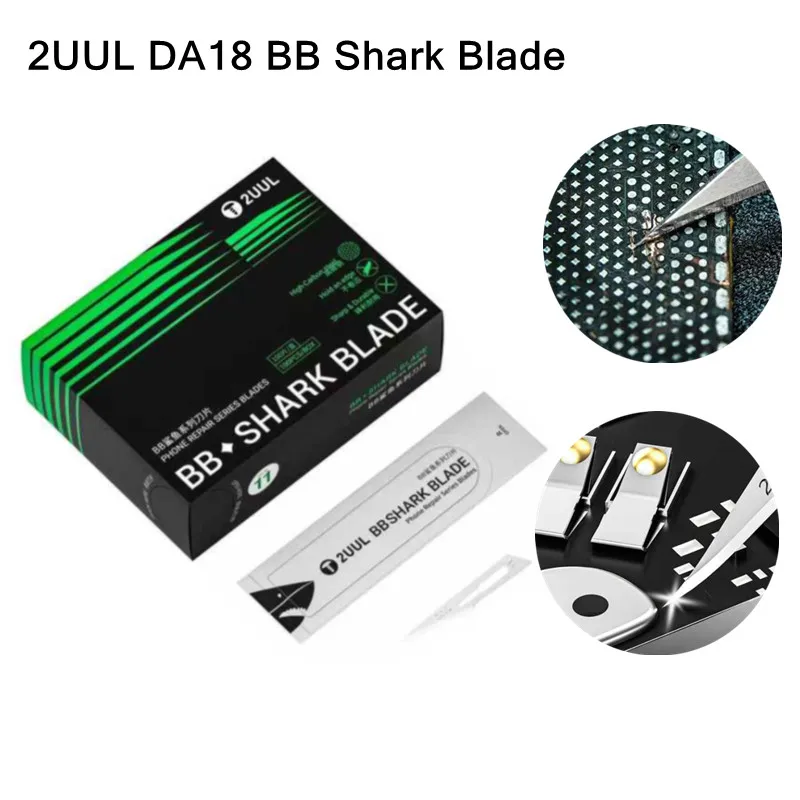 

2UUL DA18 # 11 лезвий, 100 шт./кор., лезвия для ремонта мобильных телефонов, нескользящий металлический скальпель, нож для ремонта печатных плат, наборы ручных инструментов