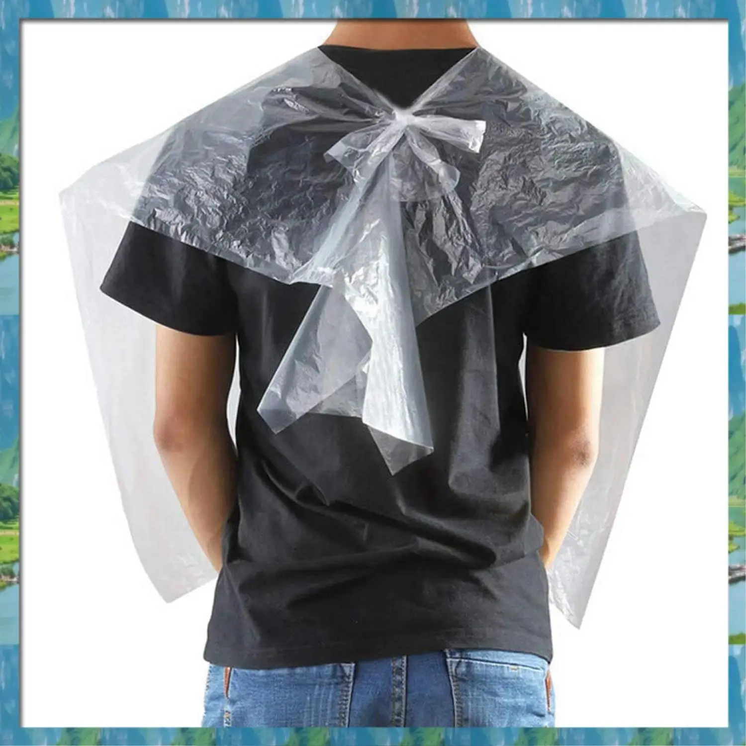 

100 шт. полиэтиленовый фартук, одноразовый длинный парикмахерский фартук Wai, ткань для завивки волос, парикмахерская накидка Wai, шаль 60X90 см