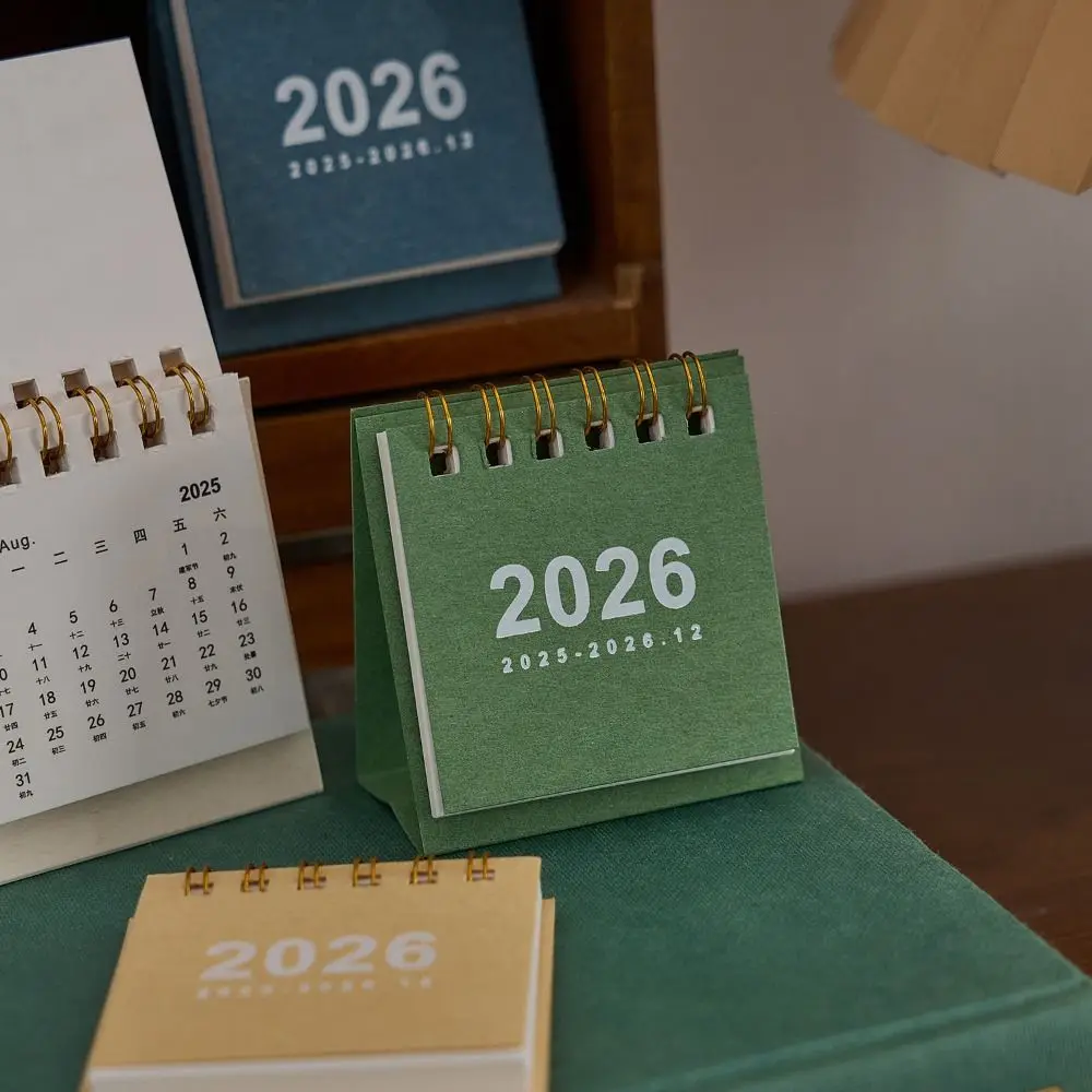 Simple Coil 2026 Desk Calendar Portable Desktop Decoration Mini Calendar Schedule Planner Gifts