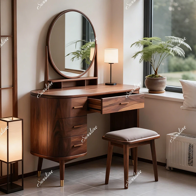 

Medieval style, solid wood dresser, simple wabi-sabi style, storage dresser