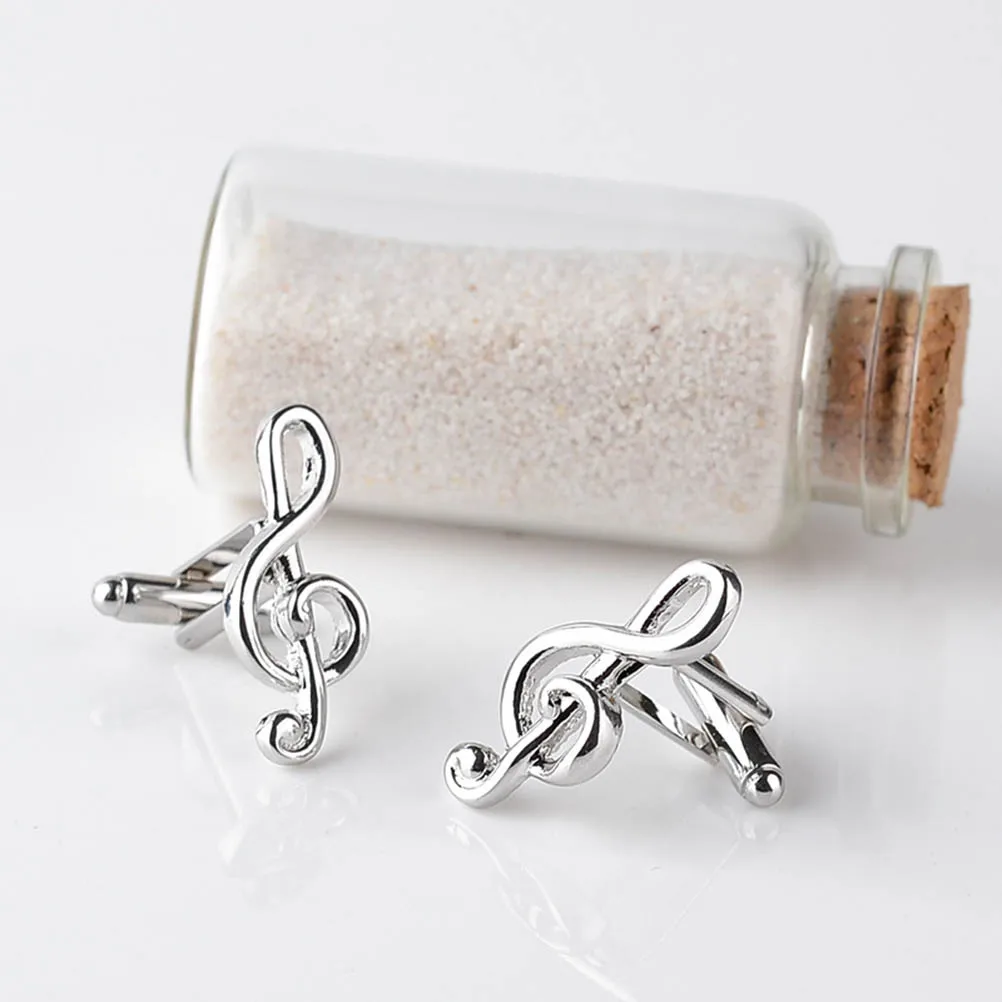 

1 Pair Fashionable Musical Note Cufflinks Durable Shirt Sleeve Buttons Ideal for Daily Wear and Celebrations