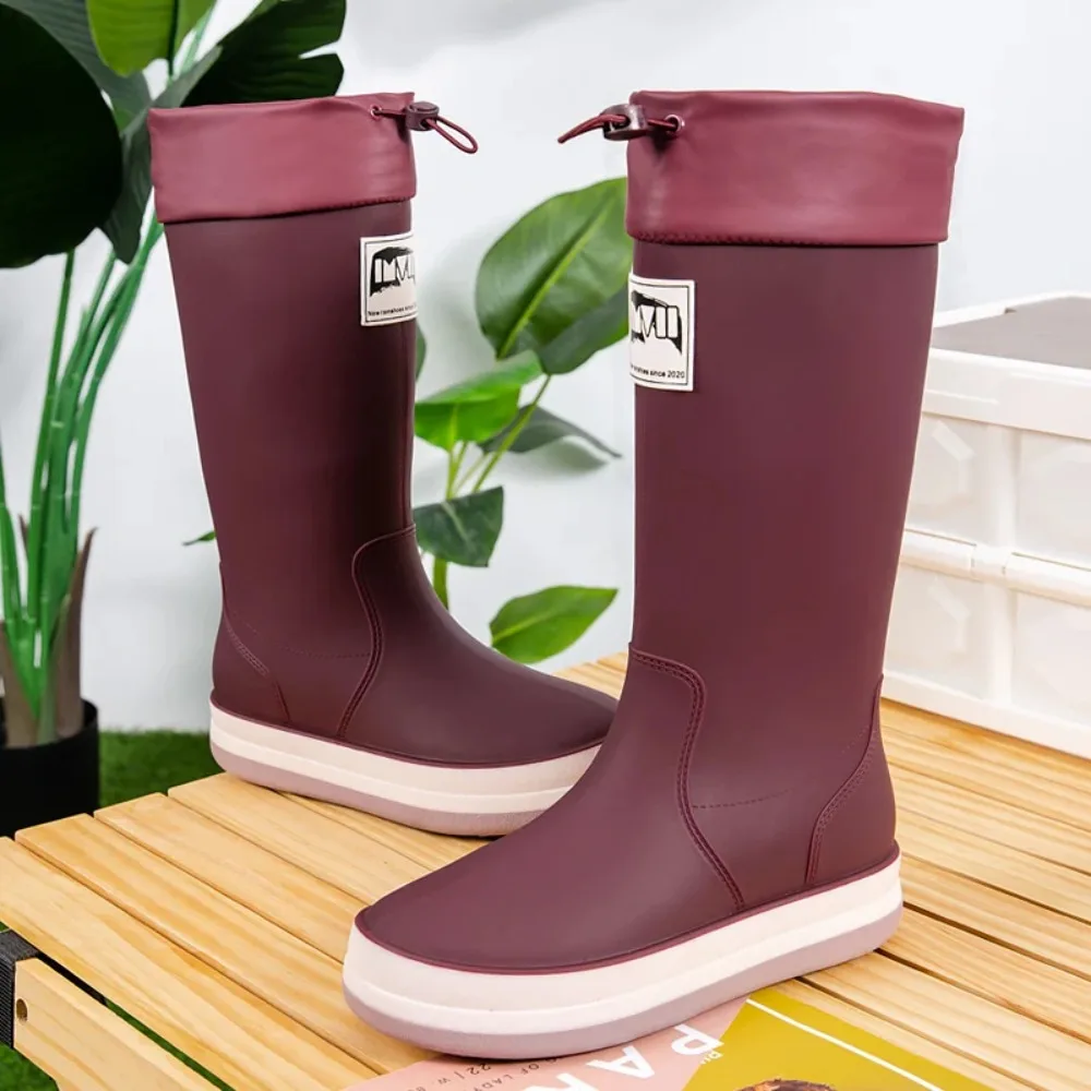 

High Top Men Women Rubber Boots Rain Shoes Couples Waterproof Galoshes Fishing Work Garden Rainboots Rubber Rain Shoes