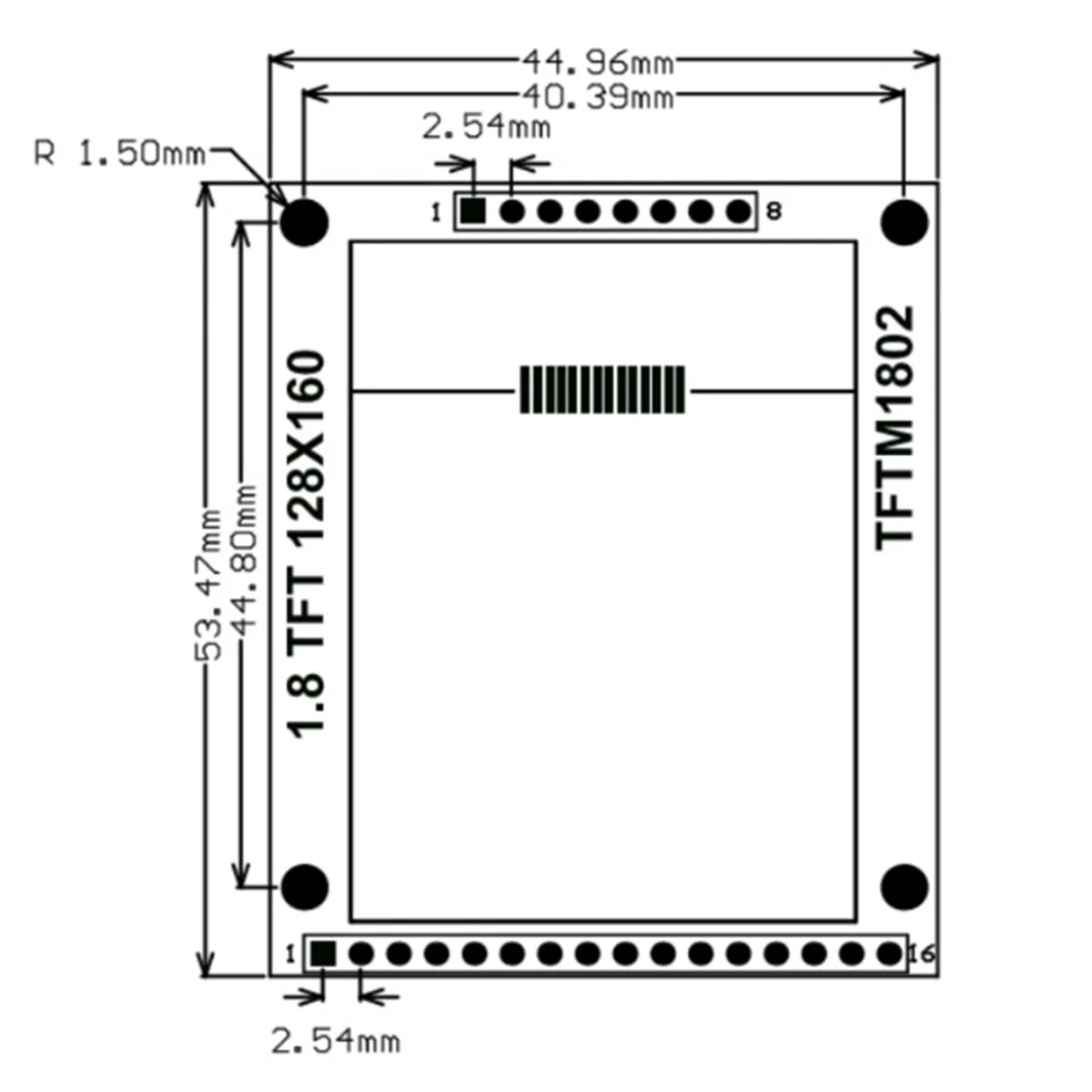 X61A_TFT Módulo LCD de 1,8 polegadas Módulo de tela colorida de interface serial SPI