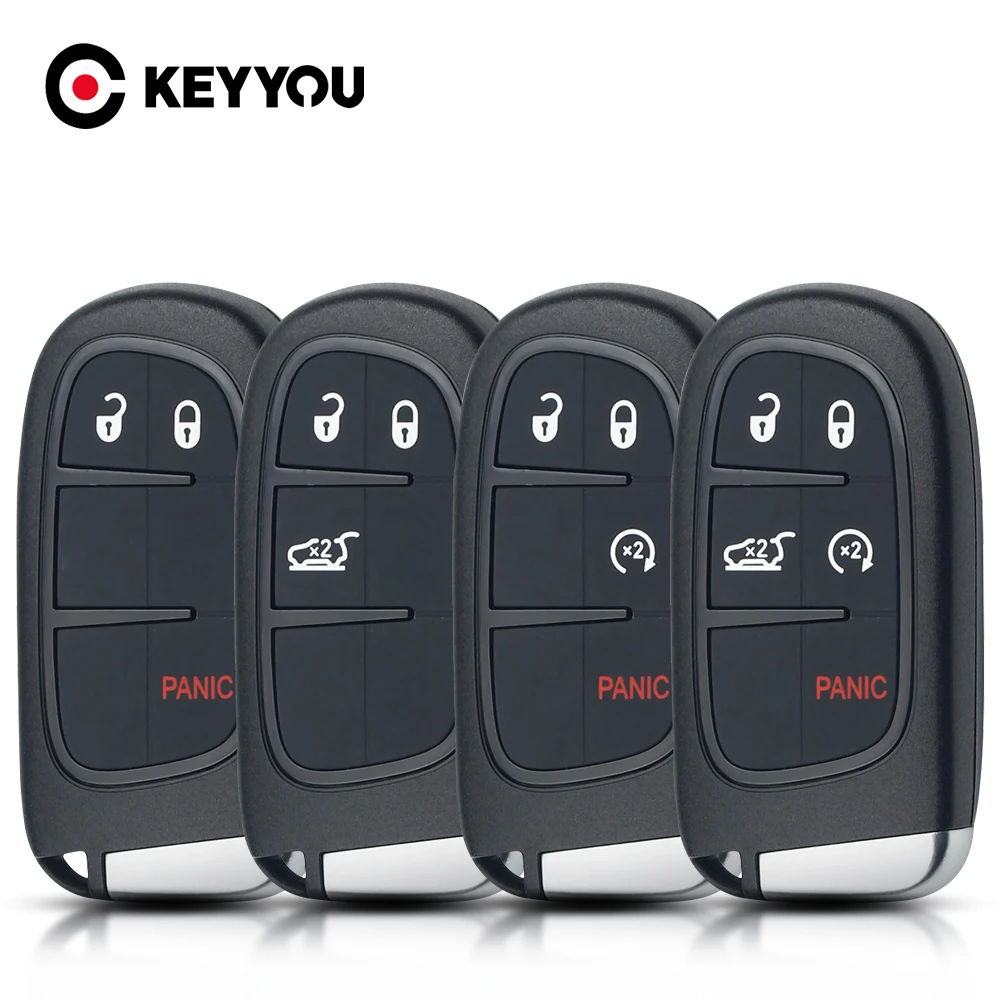 

KEYYOU For Jeep Cherokee DODGE RAM Durango Chrysler Replacement 3/4/5 Buttons Remote Key Shell Case Fob For RAM 1500 2500 3500