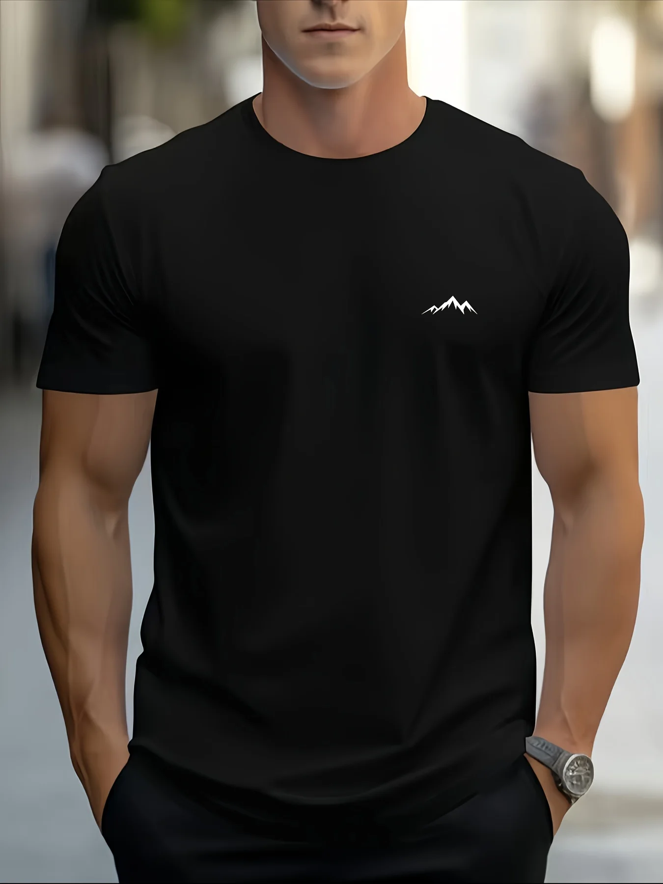 

Asian Size S-5XL Men's Summer 100% Pure Cotton Fashionable Casual Sports Loose Mountain Round Neck Short Sleeved T-shirt Top