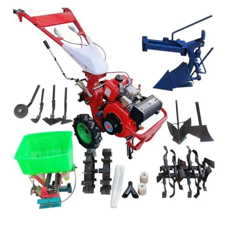 

Small diesel micro-tillage machine for agricultural plowing, turning over the soil, ditching, plowing and turning the land, mult