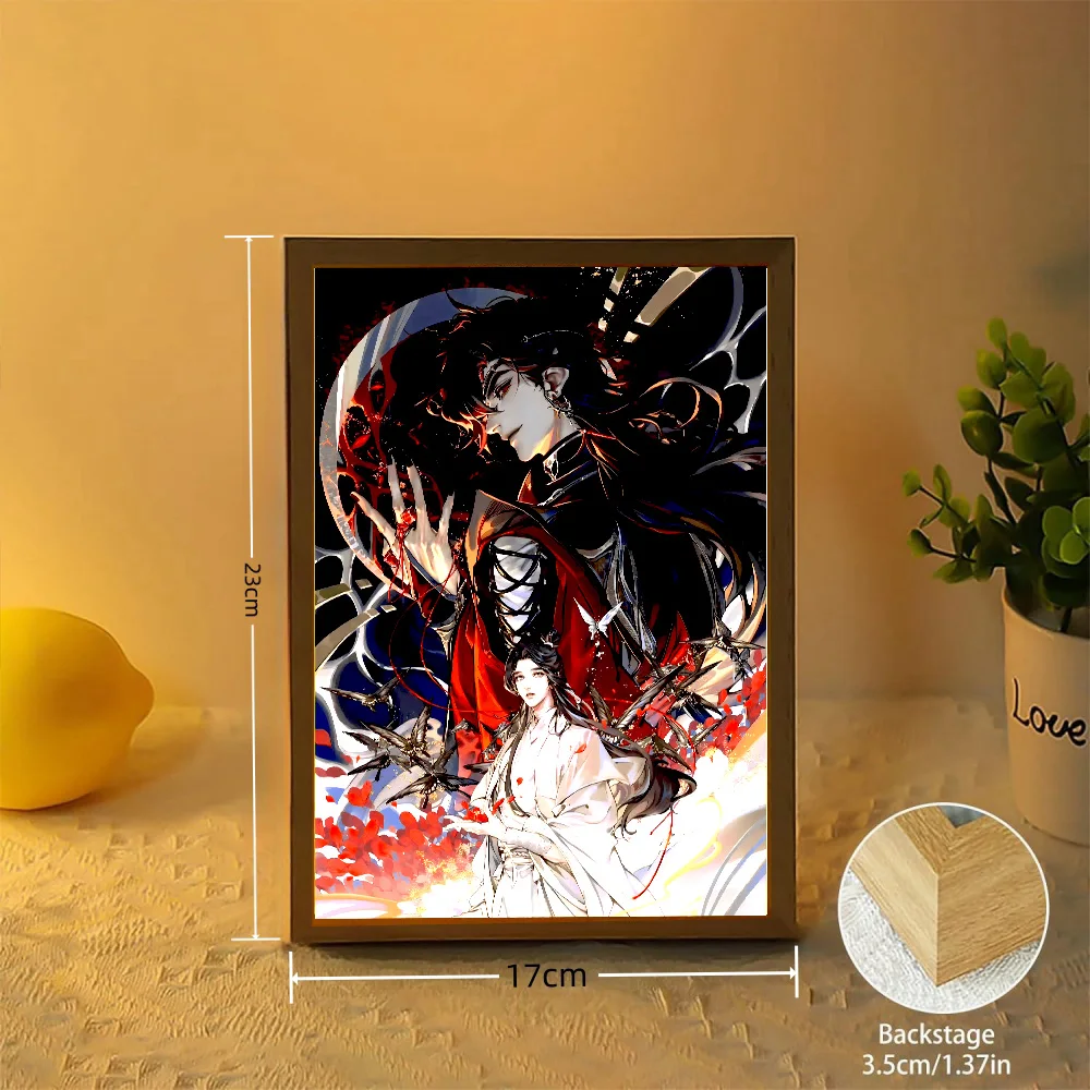 Light Painting Picture Frame Tian Guan Ci Fu Led Night Lights Xielian Huacheng Decor Bedroom Friends Charming Gifts Moon Lamps