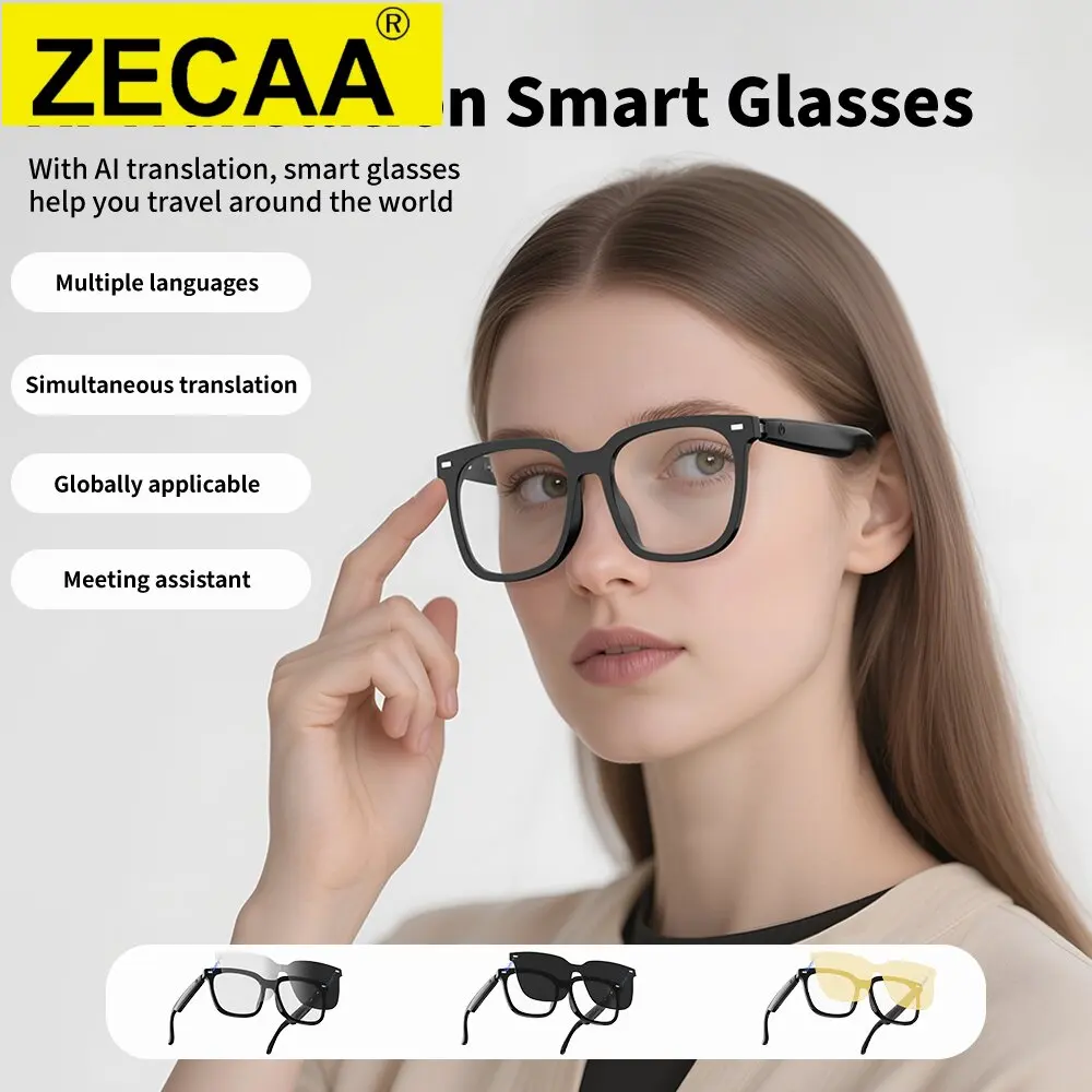 

ZECAA Магнитная Smart Touch Беспроводная Bluetooth Интеллектуальная аудиогарнитура Очки Bluetooth Smart Touch Гарнитура Аудиоочки