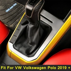 Car Console Gear Shift Box Panel Cover Decorative Frame Trim Fit For VW Volkswagen Polo 2019 - 2023 Interior Accessories