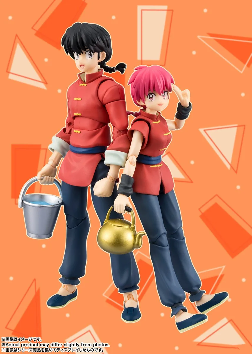 Original BANDAI S.H.Figuarts Saotome Ranma Shampoo Action Figure Toys PVC Model Collection Anime Ranma Nibun-no-Ichi Figurine