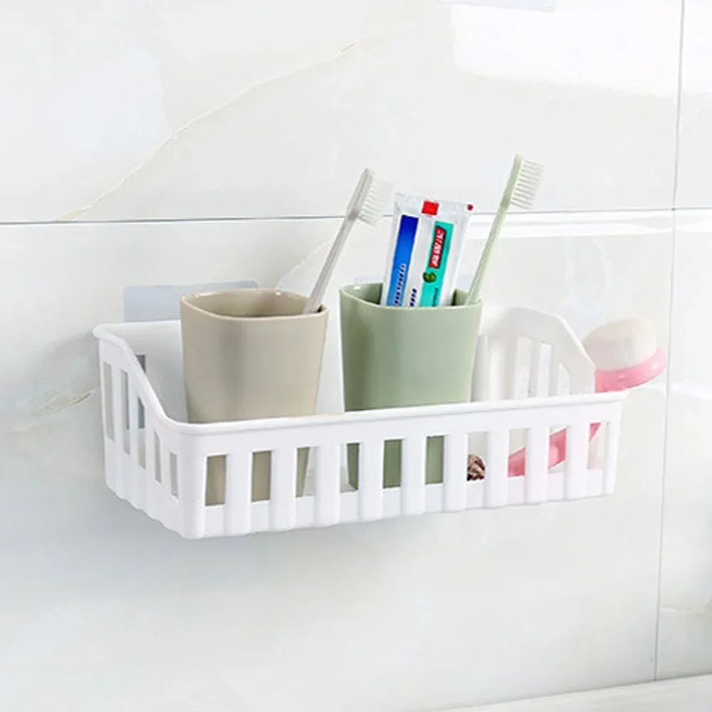 Bathroom Shelf Organizer Wall Mount Shower Shampoo Soap Cosmetic Shelves Kitchen Storage Rack Holder Bathroom Accessories Racks