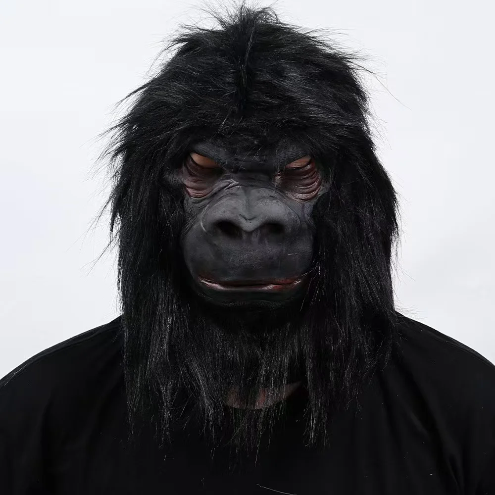 Halloween Latex Gorilla Mask Adult Full Face Funny Animal Mask  Monkey Halloween Party Cosplay Props