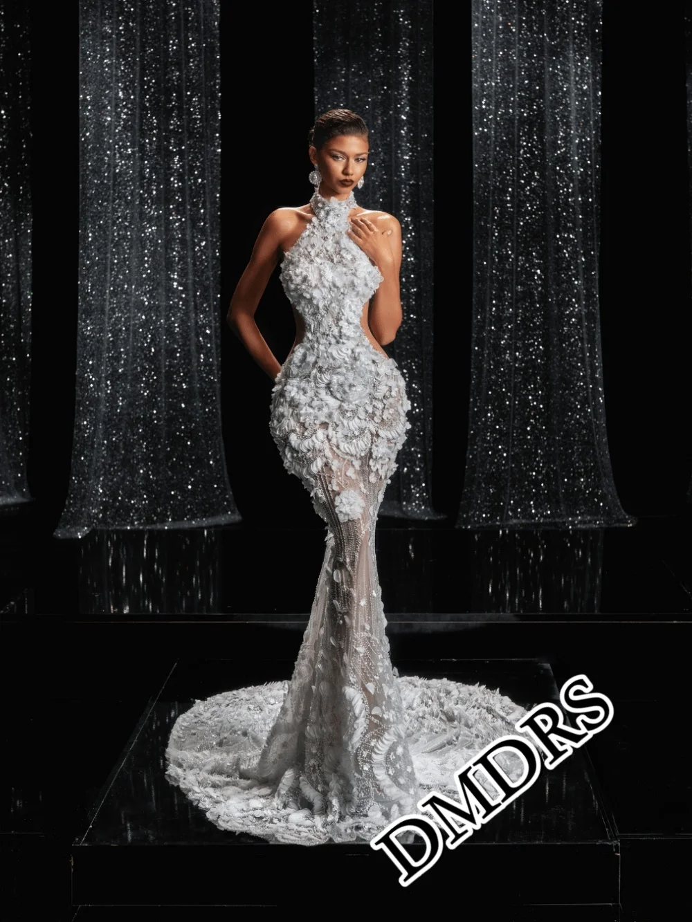 

DMDRS Romantic Sleeveless Evening Dress 2026 Romantic Mermaid Party Gown Exquisite Crystal Appliquéd Floor-Length Party Dresses